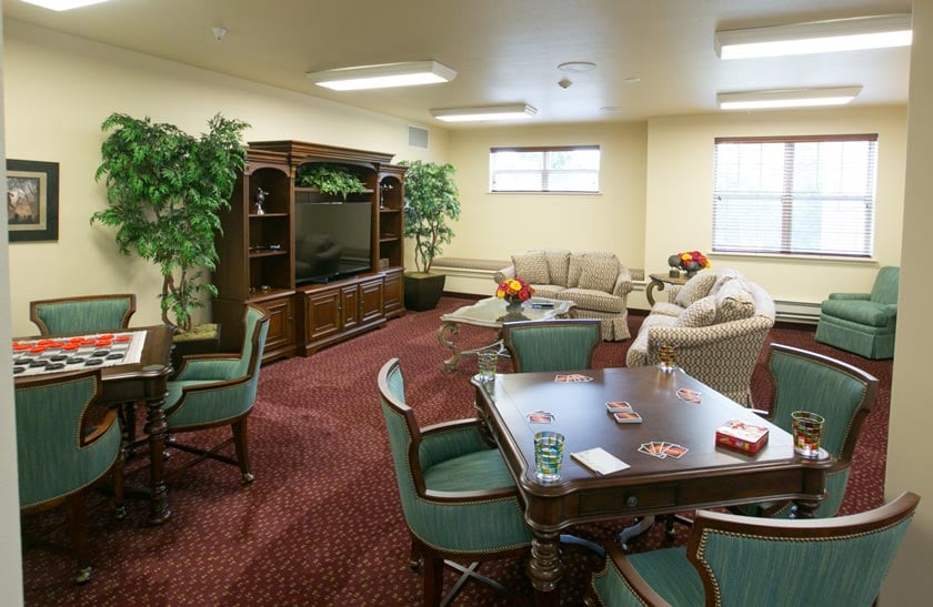 The TV lounge at Providence Meadows